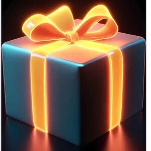 Glowing Blue and Orange Gift Box
